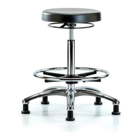 E Com Blue Ridge Ergonomics Cleanroom Stool W/ Glides - High Bench Height - Black CLR-PHBSO-CR-CF-RG-BLK
